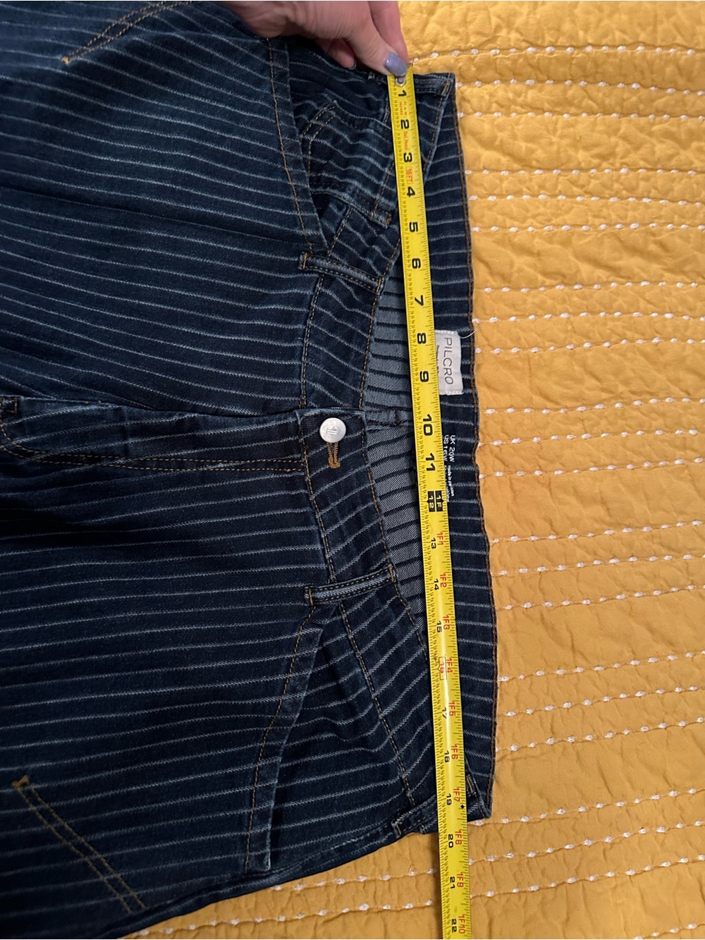Anthropologie Kayden Cuffed Railroad Stripe Barrel Jeans sz 16W, run large!! - Picture 6 of 6